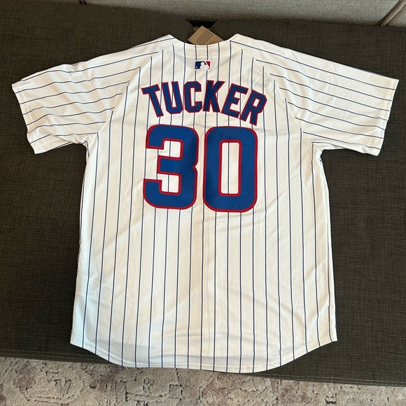 Nike Authentic Pinstripe Chicago Cubs Kyle Tucker #30 MLB Jersey Men’s Sz: L - Picture 3 of 8